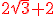 3$ \rm \red 2\sqrt{3}+2